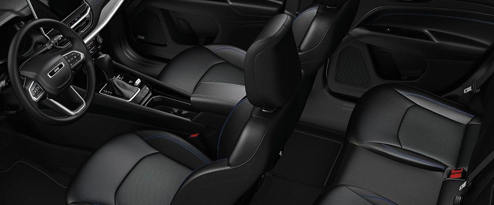 Interior view of a 2026 Jeep Compass from above.